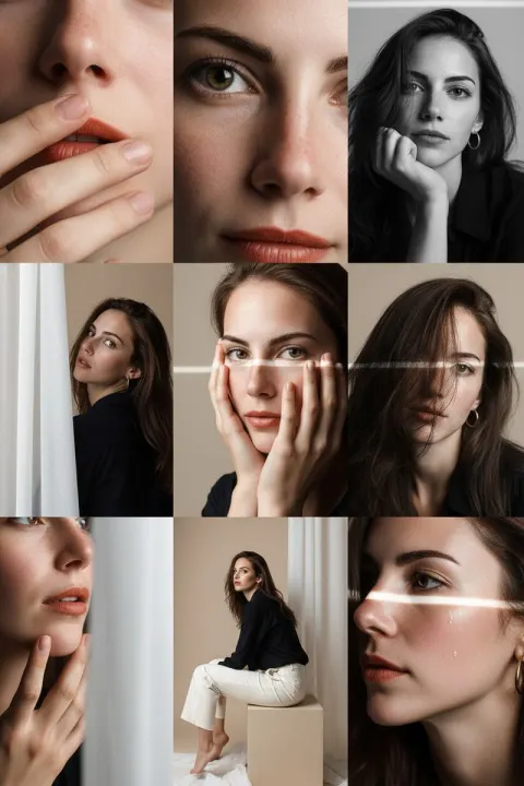 Cinematic 3x3 Portrait Grid