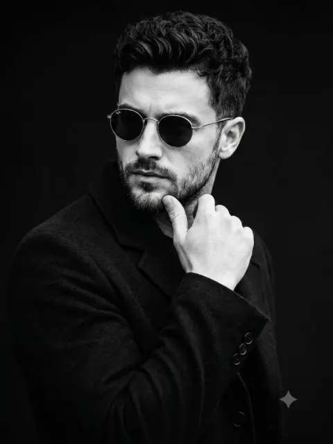 Dramatic Black and White Portrait