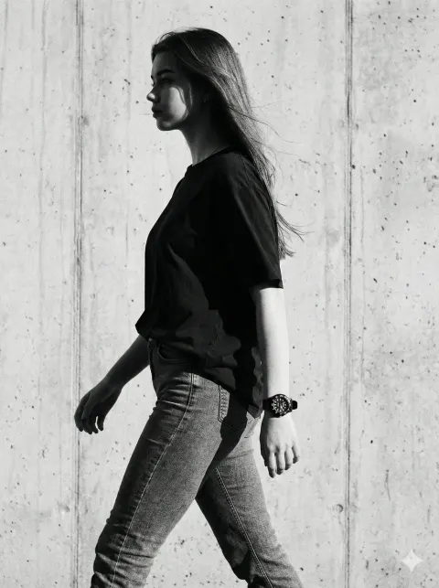 Cinematic Black and White Fashion Portrait