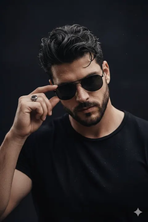 Wet Hair Sunglasses Cinematic Portrait