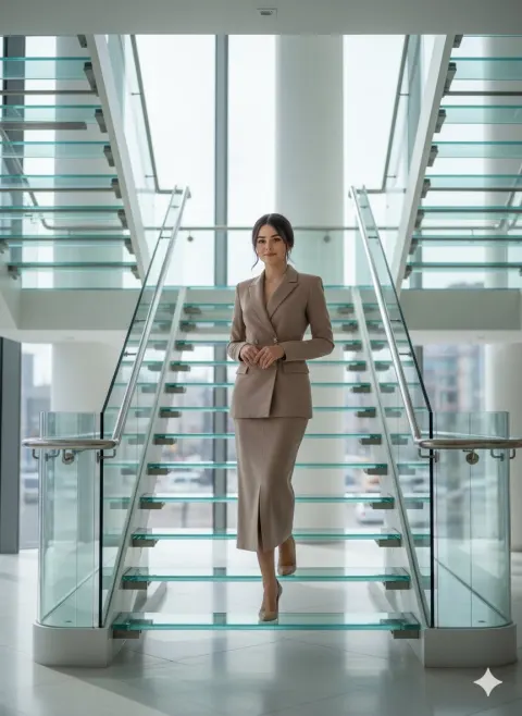 Glass Stair Editorial Elegance