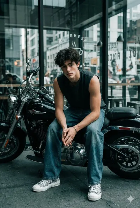 Cinematic Biker Street Portrait
