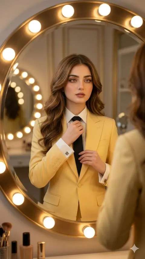 Cinematic Mirror Portrait Fashion