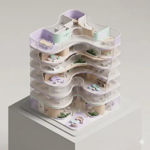 Organic Office Tower Diorama