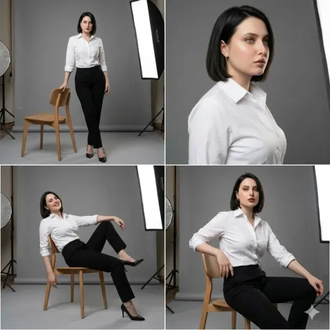 Studio Fashion Four-Shot Collage