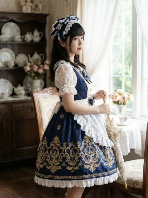 Baroque Navy Lolita Fashion