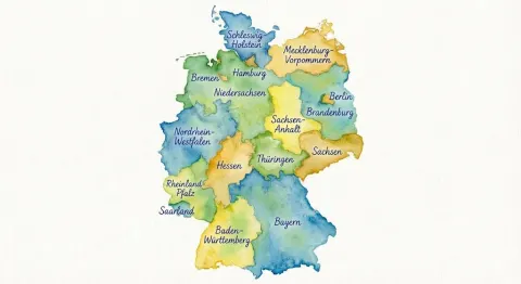 Germany Watercolor Map Art