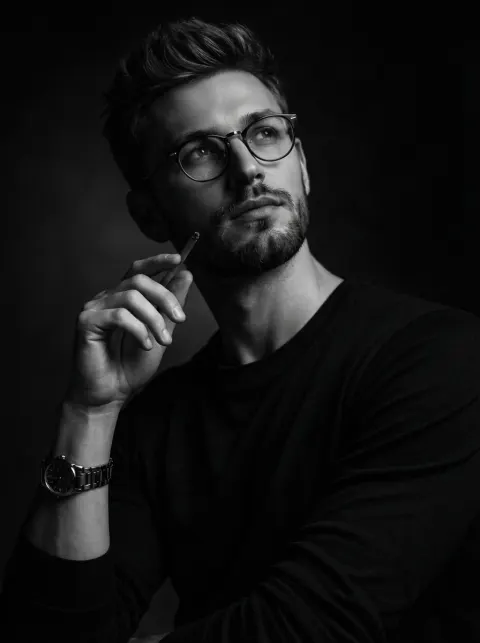 Dramatic Black And White Portrait