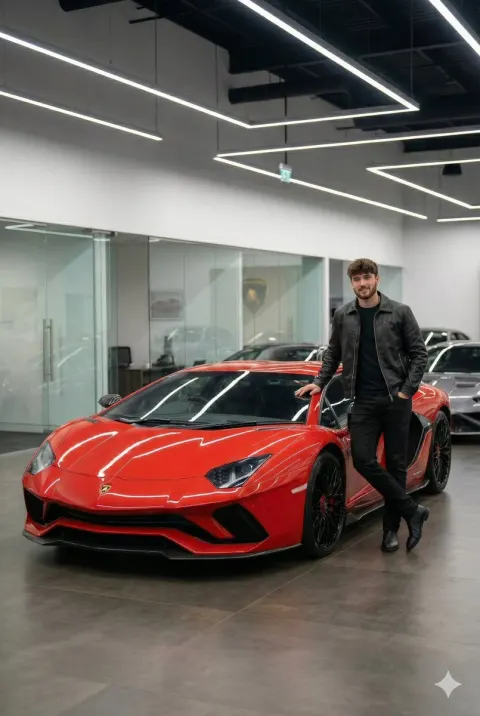 Cool Guy Red Supercar Shoot