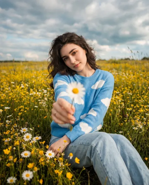 Dreamy Wildflower Cinematic Portrait