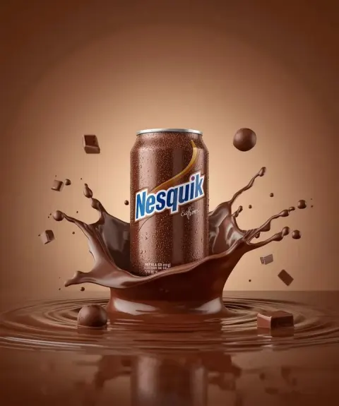 Ultra-realistic Nesquik Drink Photography