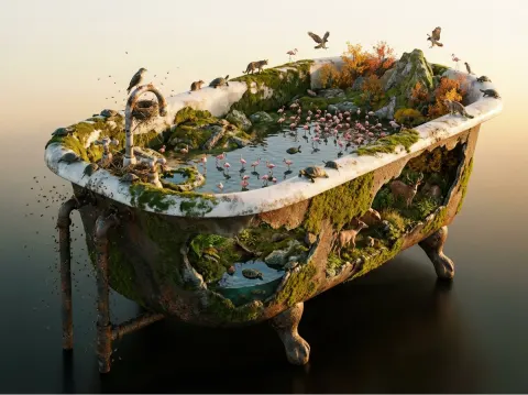 Colossal Object Reimagined as Wild Biome