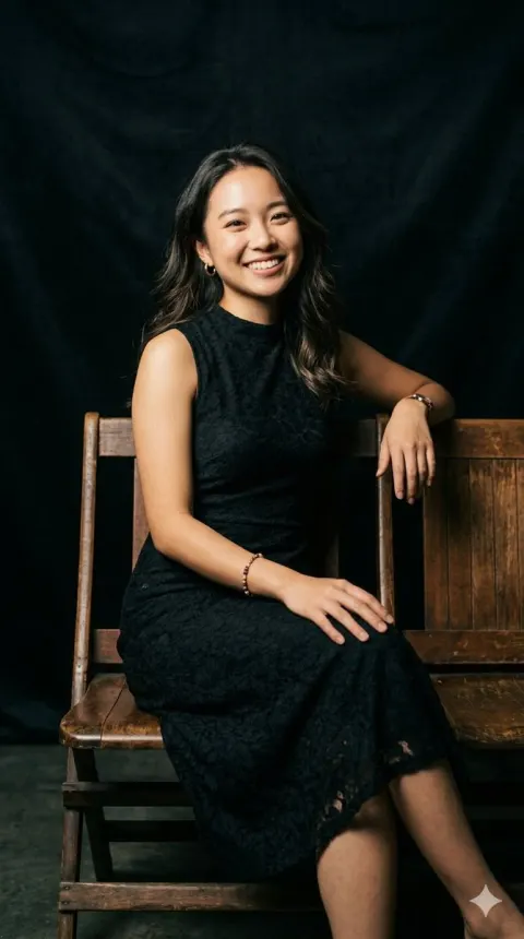Elegant Black Lace Studio Portrait