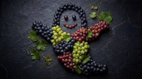 Grapes Forming Ghost on Dark Surface