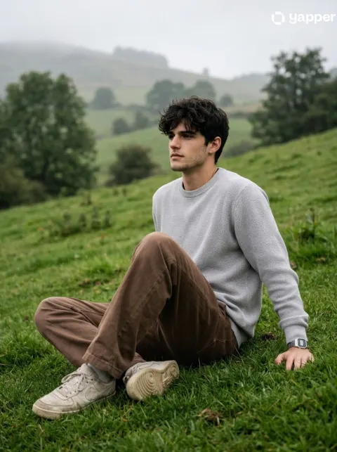 Casual Young Man Hill Portrait