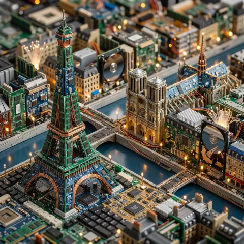 Paris Micro Material Skyline