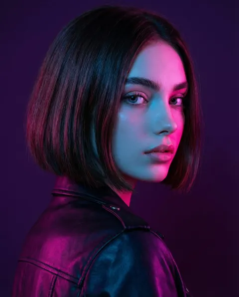 Neon Fashion Portrait Glow