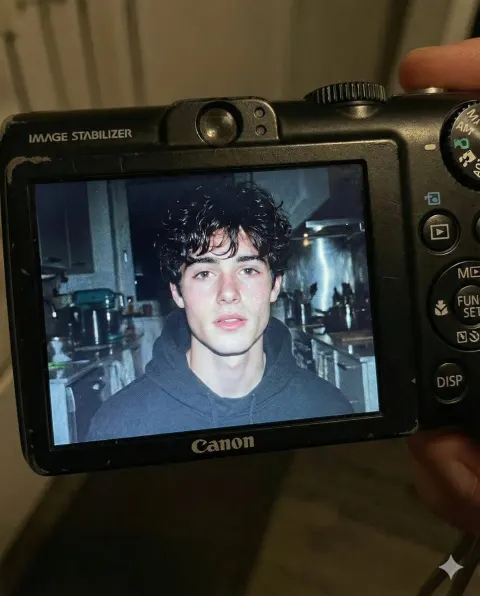 Retro Camera Flash Portrait