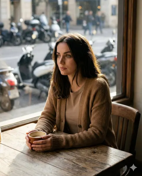 Cozy Cafe Afternoon Portrait