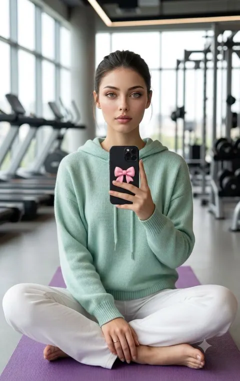 Mint Green Gym Mirror Selfie Portrait