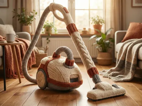 Chunky Knit Meets Industrial Absurd Coziness
