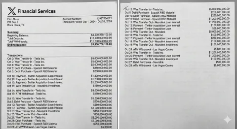 Elon Musk Bank Statement Generator