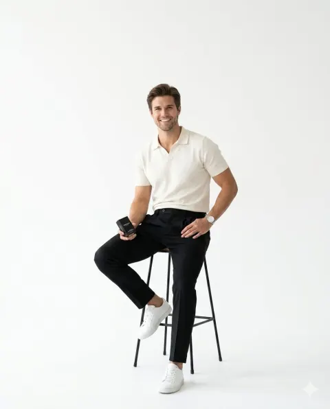 Minimalist White Studio Portrait