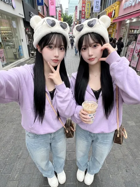 Soft Ulzzang Street Style Duo