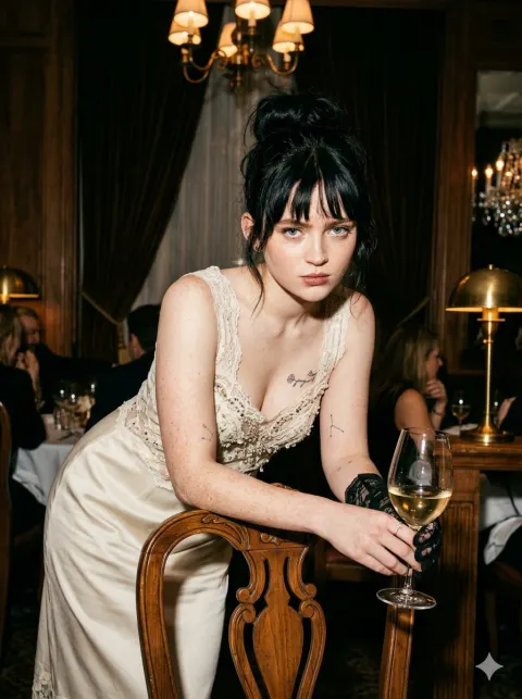 Vintage Restaurant Flash Portrait
