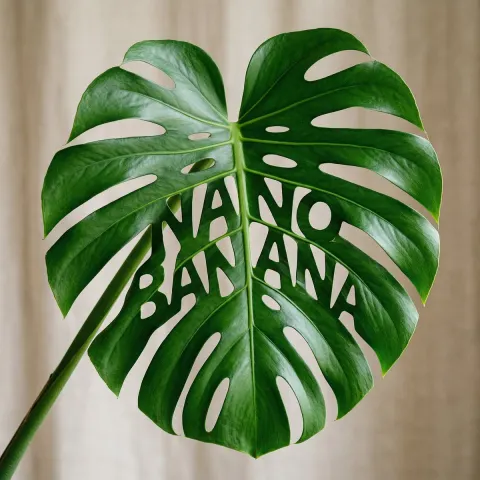 Hidden Text in Monstera Leaf Gaps