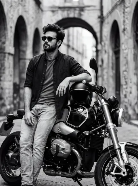 Rugged Biker Cinematic Portrait