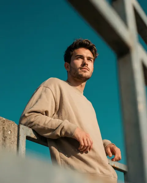 Cinematic Contemplation in Teal and Orange Light