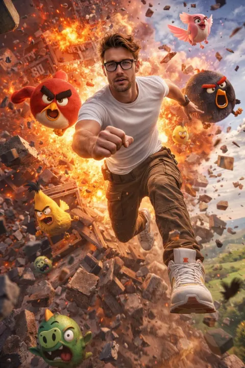 Epic Angry Birds Escape Scene