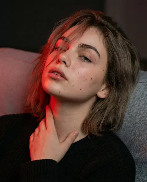Cinematic Red Light Portrait