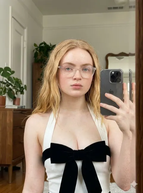Elegant Mirror Selfie In Sunlight
