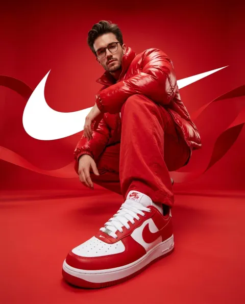 Nike Red Streetwear Campaign Shot