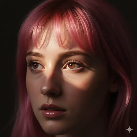 Dreamy Pink Girl Close-up