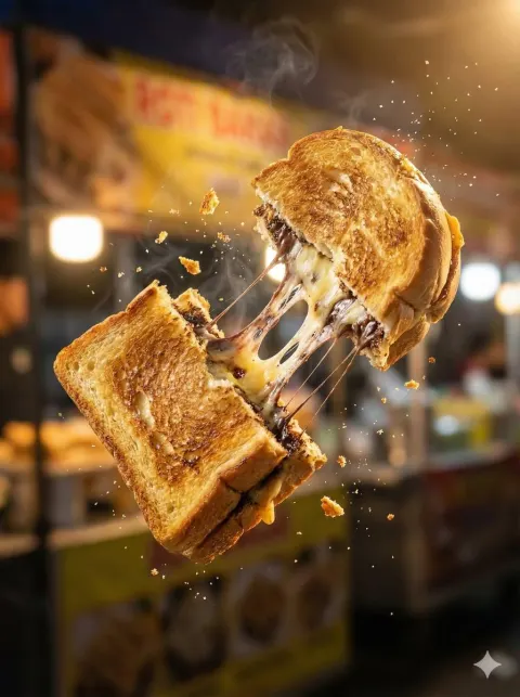 Crispy Dessert Split Mid-Air