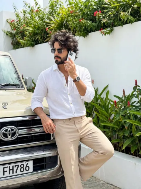 Stylish Boy Leaning Land Cruiser