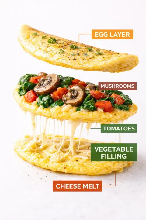 Fluffy Omelette Exploded Infographic