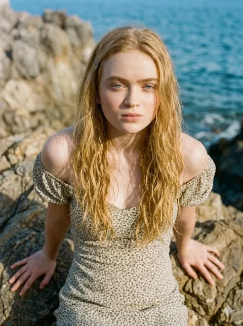 Serene Coastal Cliff Portrait
