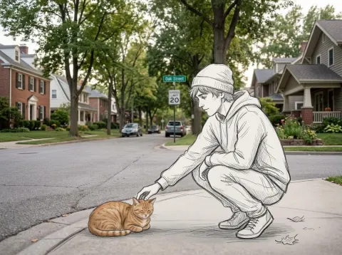 Sketch Meets Reality on a Quiet Street