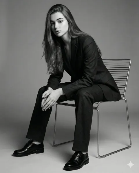 Cinematic Black and White Fashion Portrait