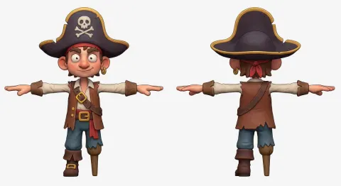 Cartoon Pirate 3D Model