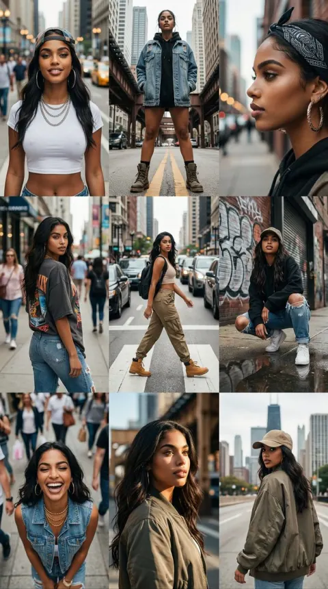 Chicago Street Cinematic Portrait Grid