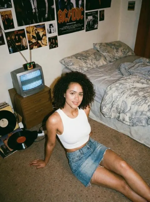 90s Retro Girl Vintage Film Portrait