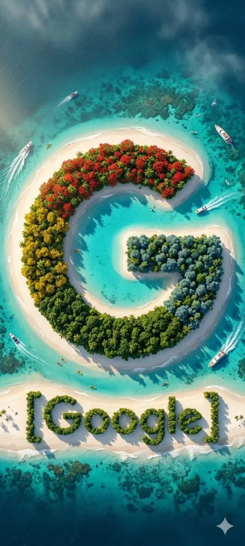 Tropical Island Brand Logo Aerial