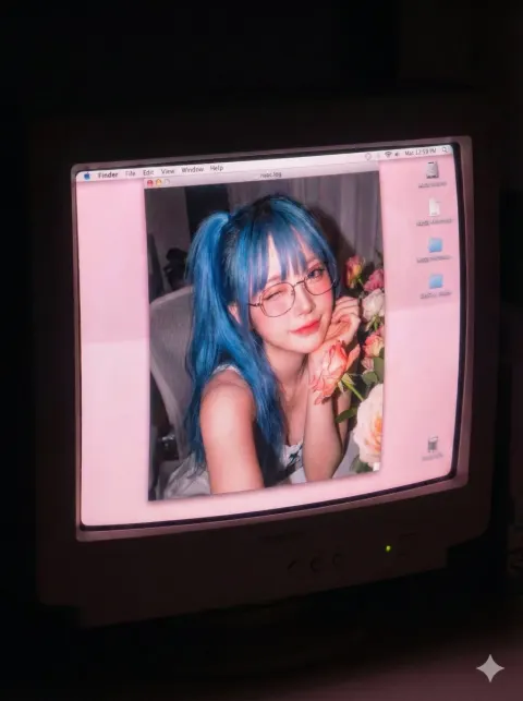 Vintage CRT Selfie Aesthetic