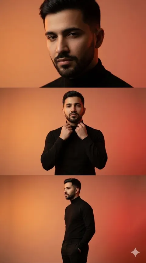 Cinematic Fashion Portrait Triptych