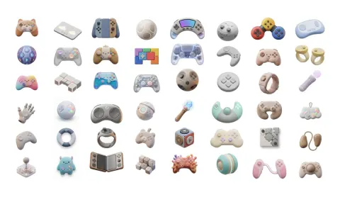 Artsy 3D Video Game Controllers